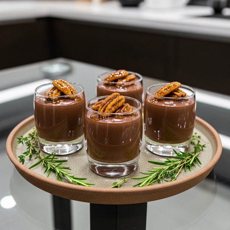 Chocolate Mousse Torte with Caramelized Pecan Crust