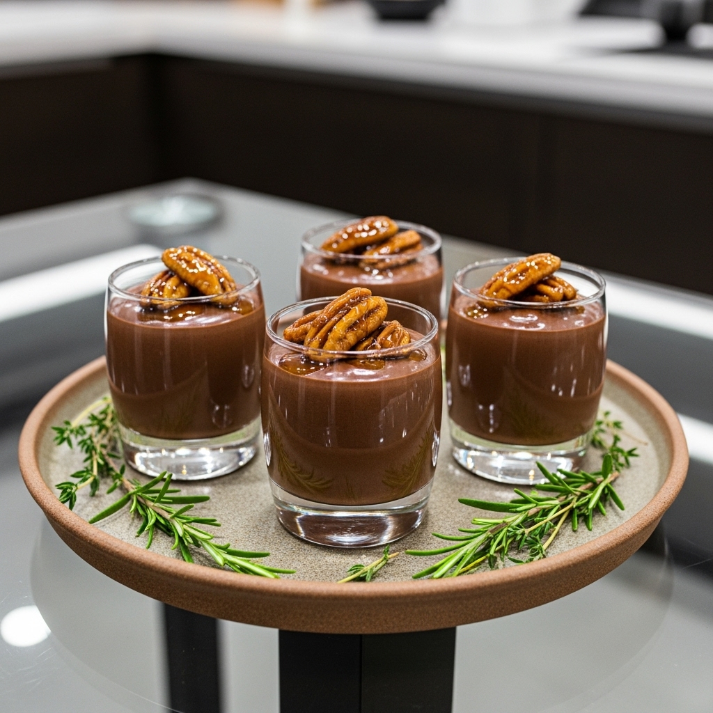 Chocolate Mousse Torte with Caramelized Pecan Crust