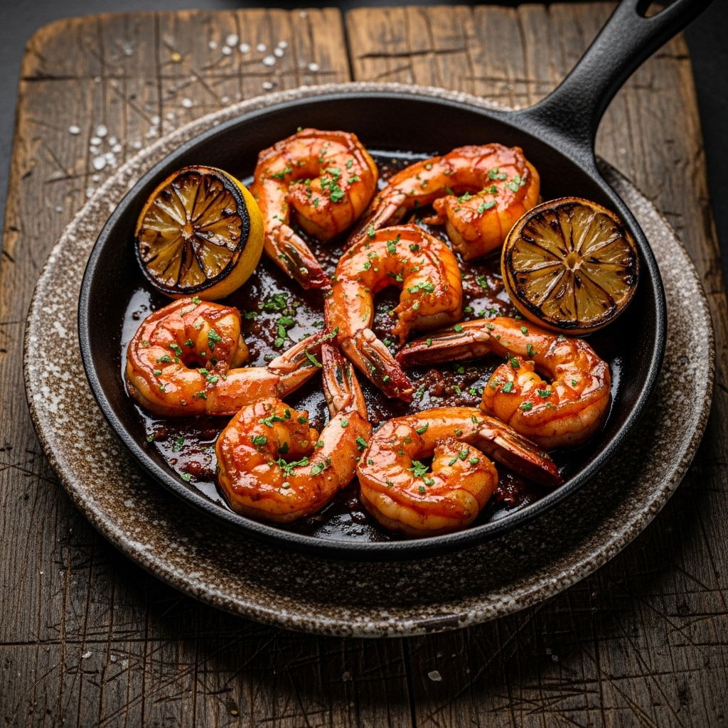 Sizzling Cajun BBQ Shrimp Skillet