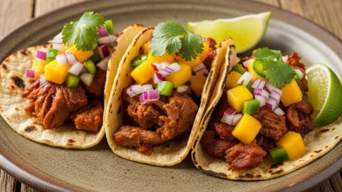 “Sizzling Carnitas Tacos”