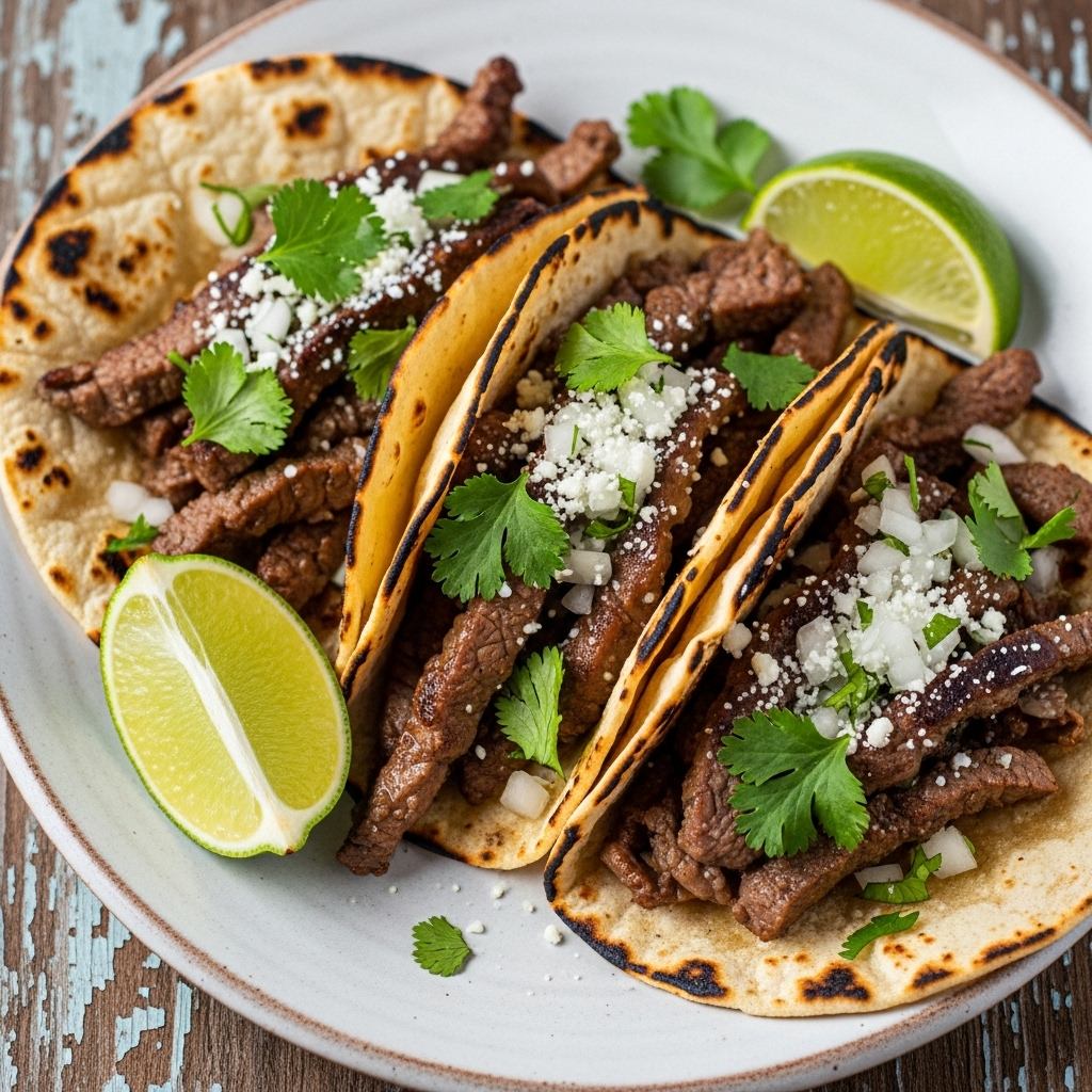 “Sizzling Copycat Carne Asada Street Tacos”