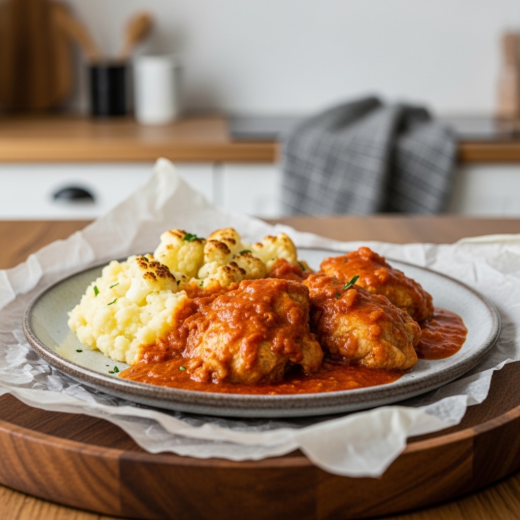 Sizzling Hungarian Paleo Chicken Paprikash with Cauliflower Mash – A Romantic & Delectable Feast