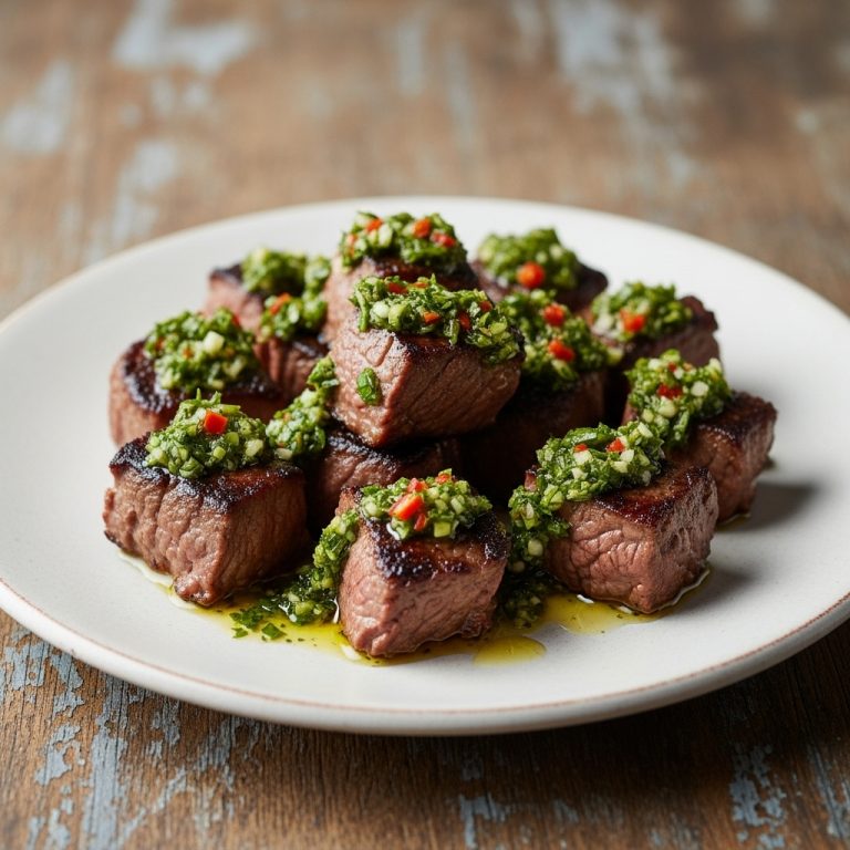Sizzling Street-Style Copycat Chimichurri Steak Bites