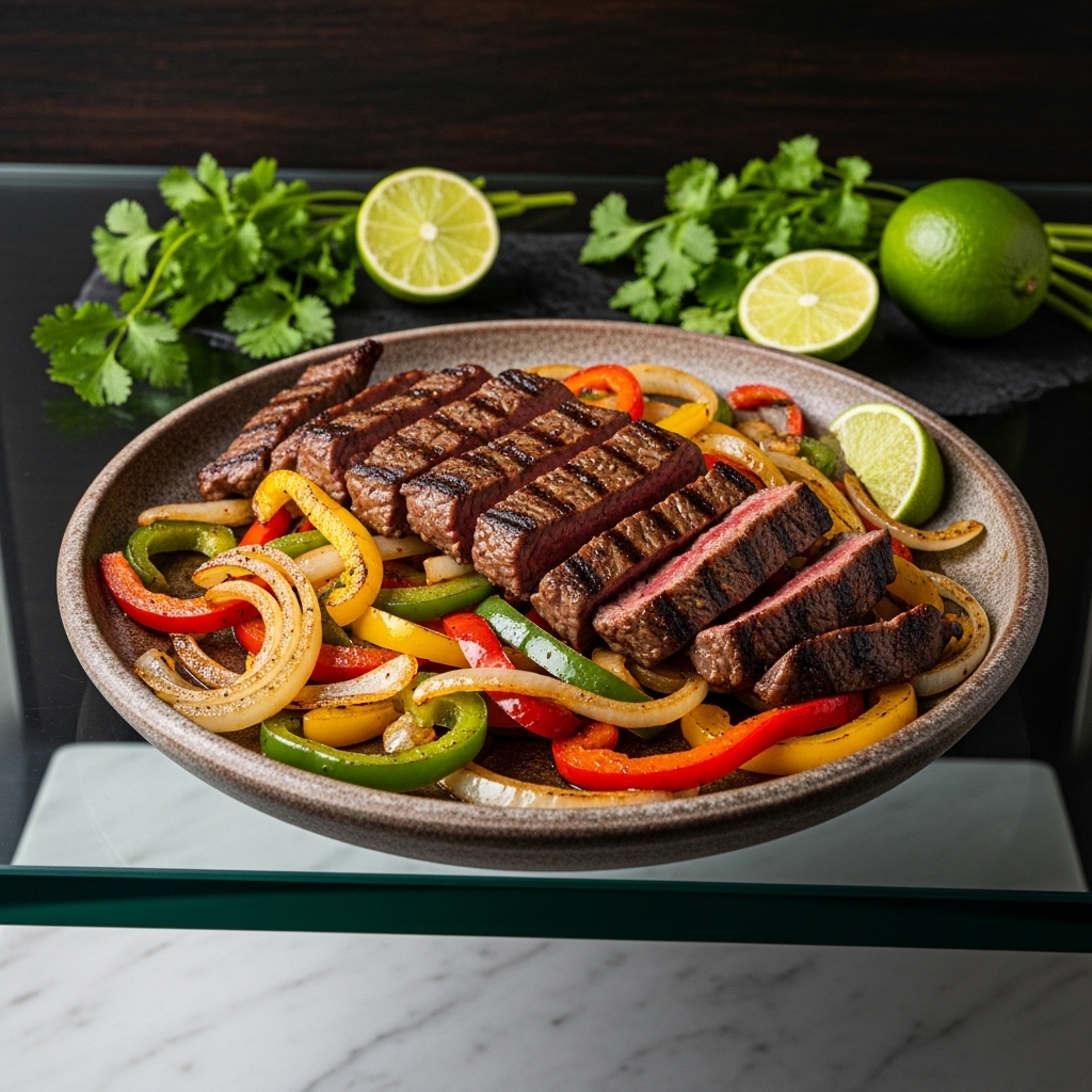 Sizzling Strip Steak Fajitas