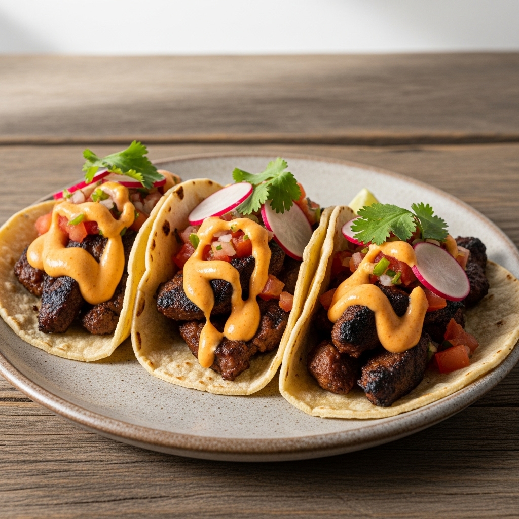 Sizzling Tex-Mex Street Tacos with Smoky Chipotle Crema