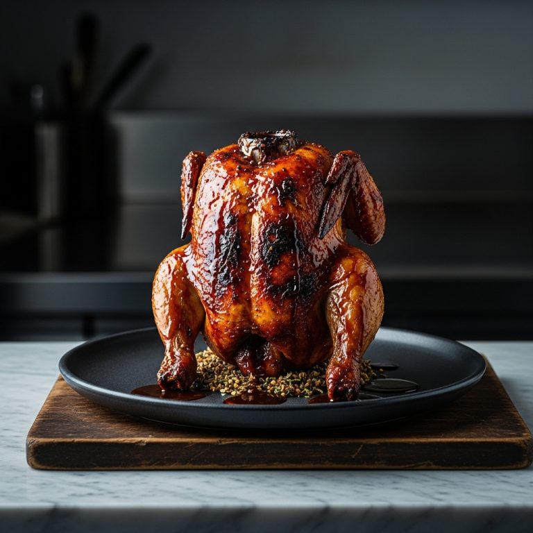 Smoky BBQ Beer Can Chicken with Bourbon Glaze