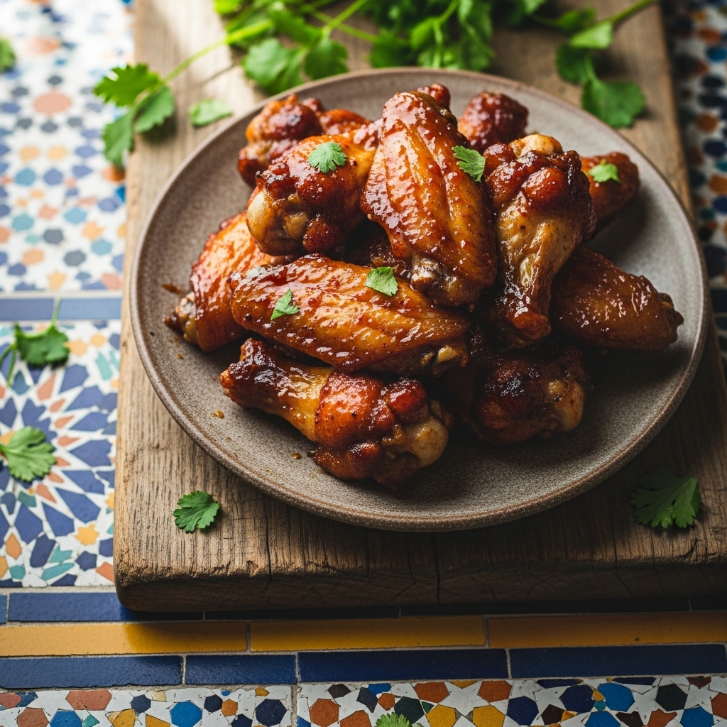 Smoky BBQ Chicken Wings with Honey Sriracha Glaze