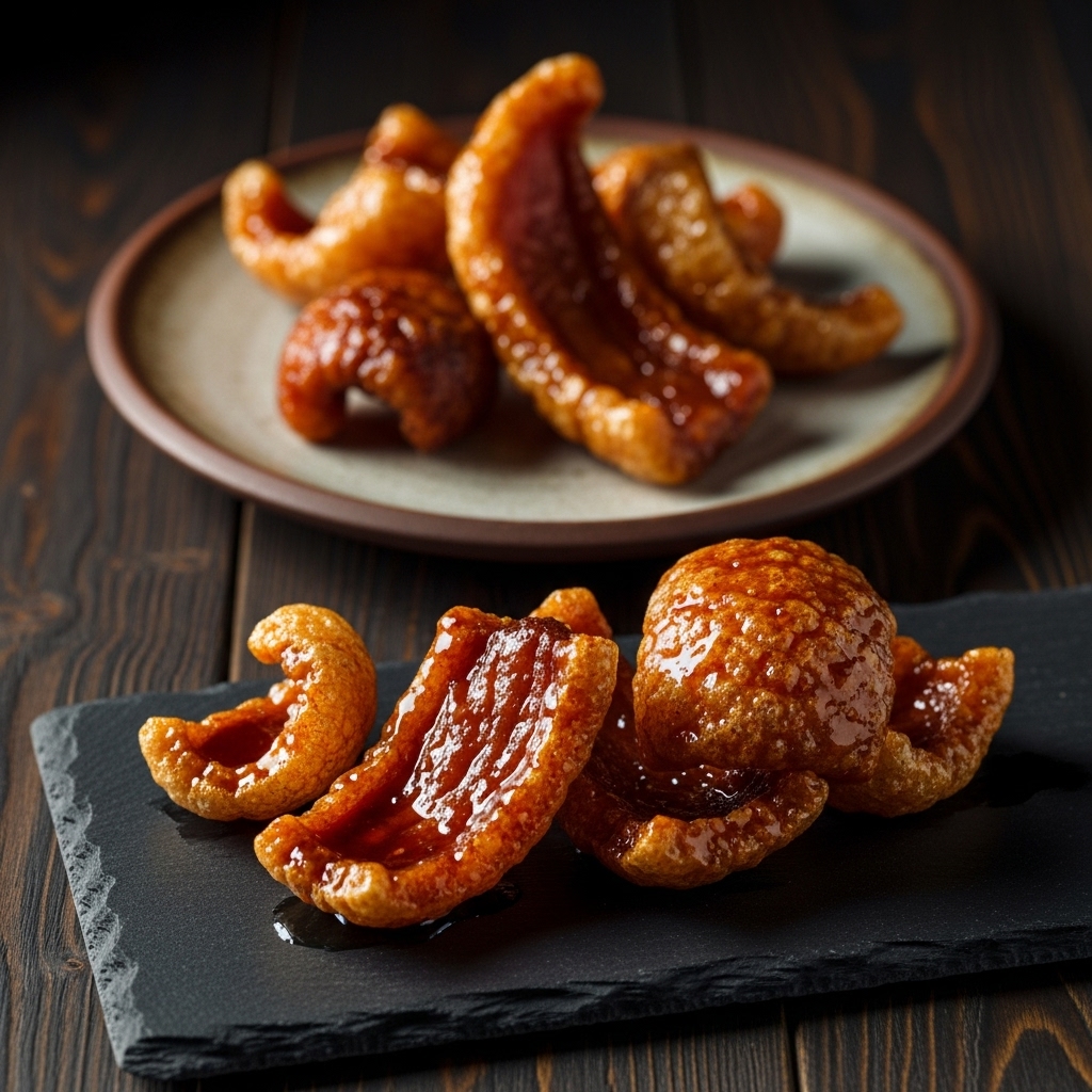 Smoky BBQ Pork Rinds with Bourbon Maple Glaze