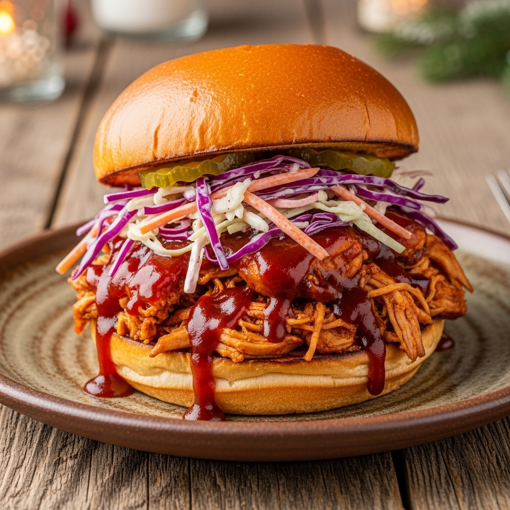 Smoky BBQ Pulled Chicken Sandwich