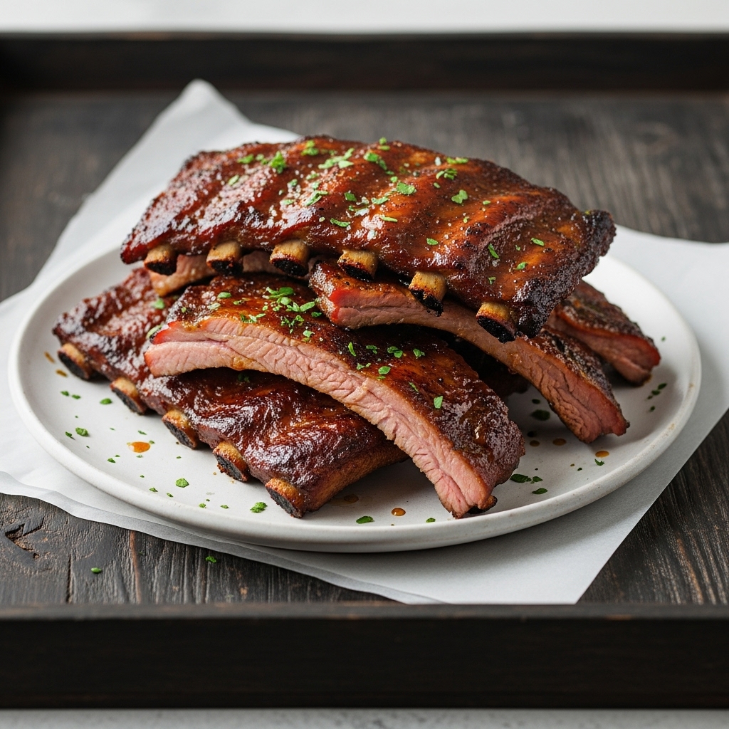 Smoky Bourbon BBQ Ribs with Whiskey-Cider Glaze