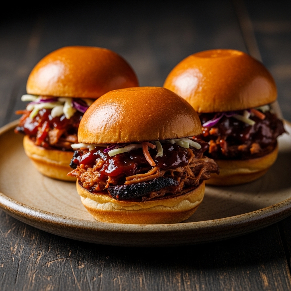 Smoky Bourbon Pulled Pork Sliders