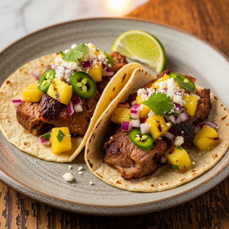 Smoky Carnitas Tacos with Grilled Pineapple Salsa