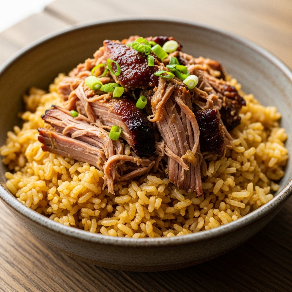 Smoky Carolina Gold Rice Bowl with Pulled Pork