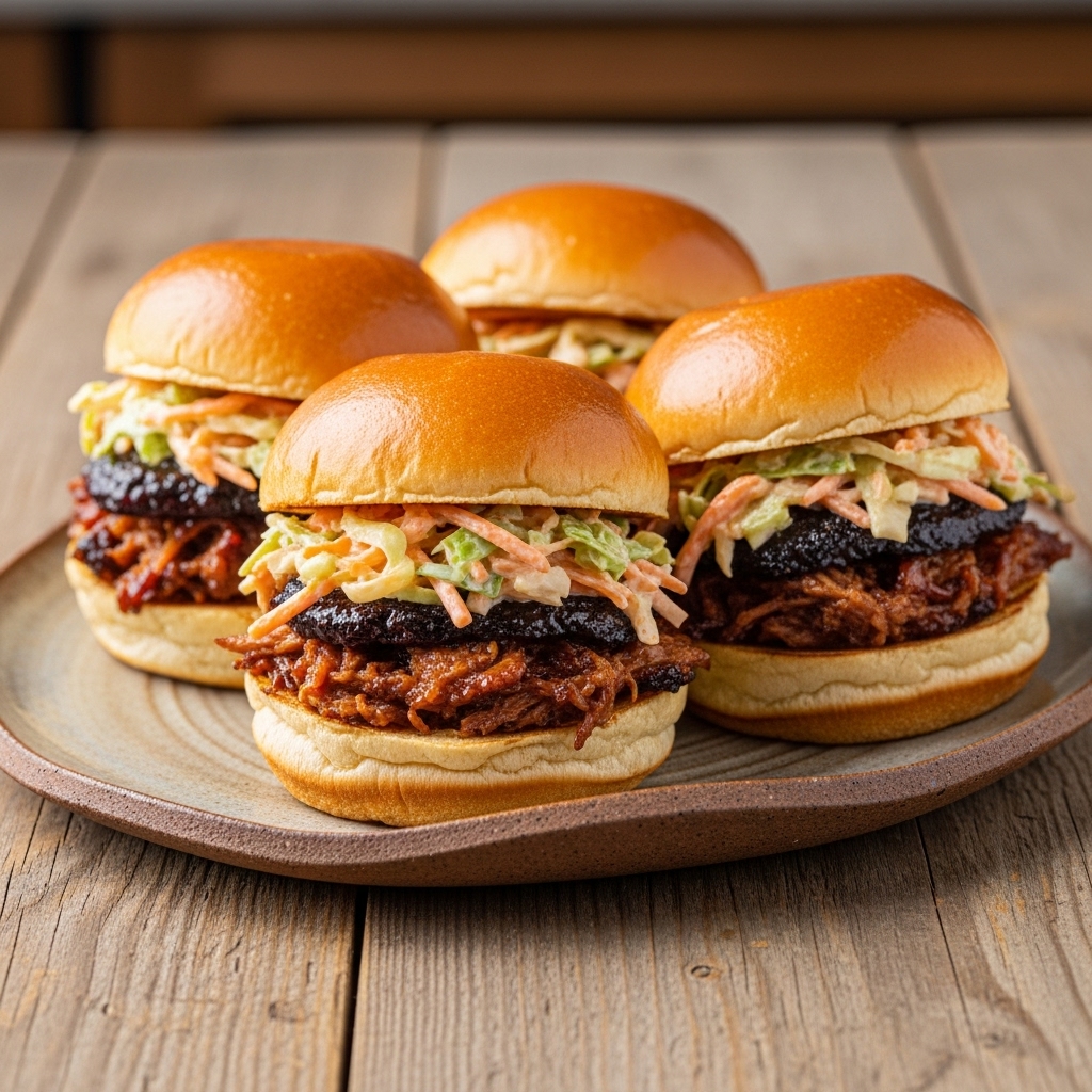 Smoky Carolina Pulled Pork Sliders with Spicy Coleslaw