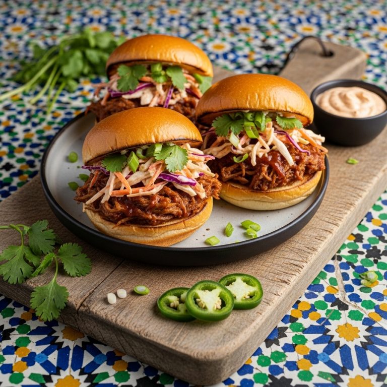 Smoky Carolina Pulled Pork Sliders with Spicy Slaw