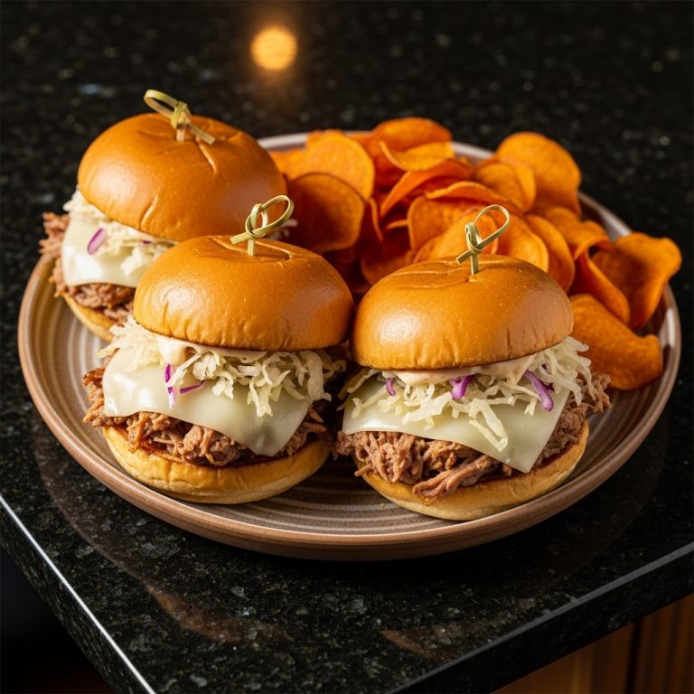 Smoky Carolina Reuben Sliders with Sweet Potato Chips
