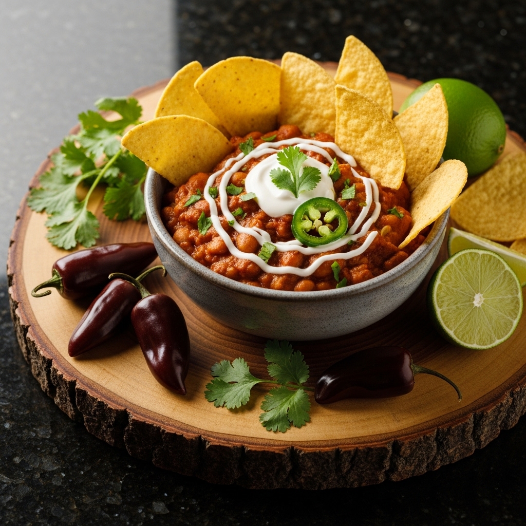 Smoky Chipotle Bean Dip with Crispy Tortilla Chips