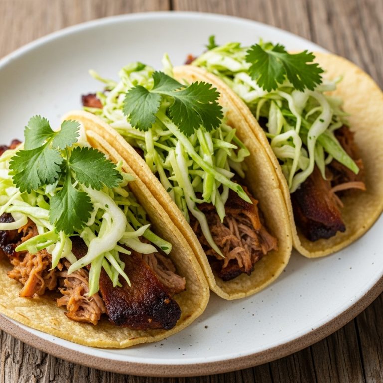 Smoky Chipotle Carnitas Tacos with Cilantro Lime Slaw