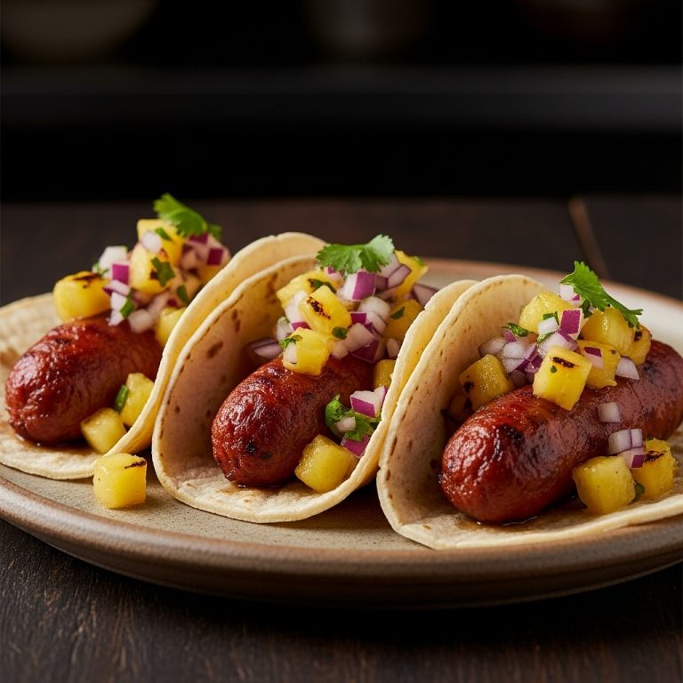 Smoky Chorizo Street Tacos with Grilled Pineapple Salsa