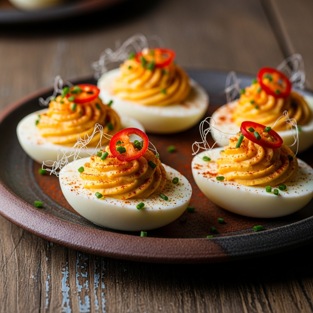 Smoky Firecracker Deviled Eggs