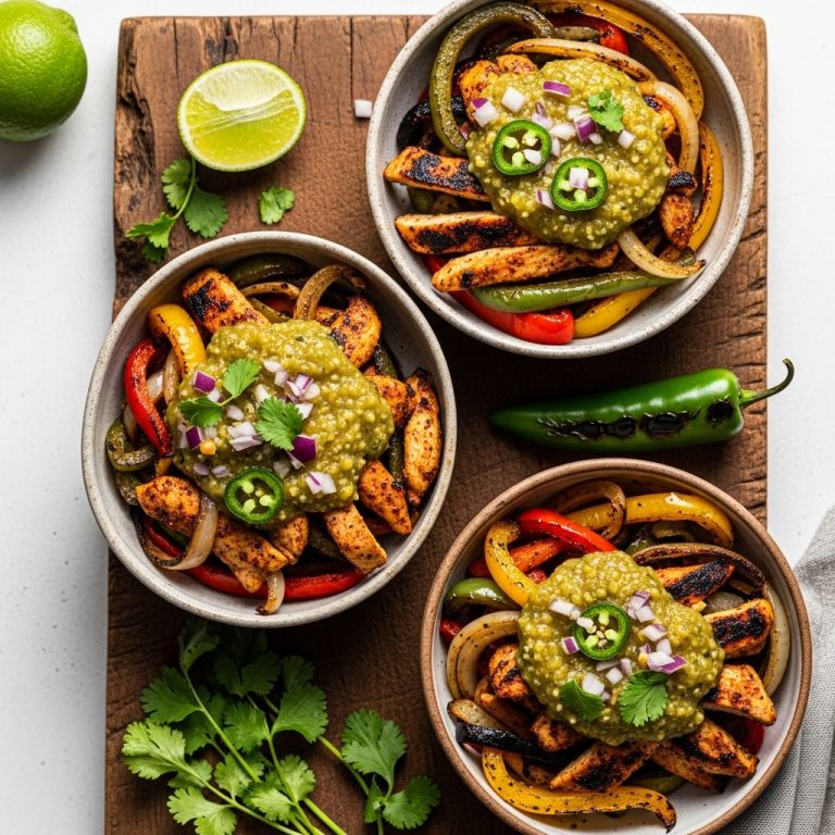 Smoky Grilled Fajita Bowls with Fire-Roasted Salsa Verde
