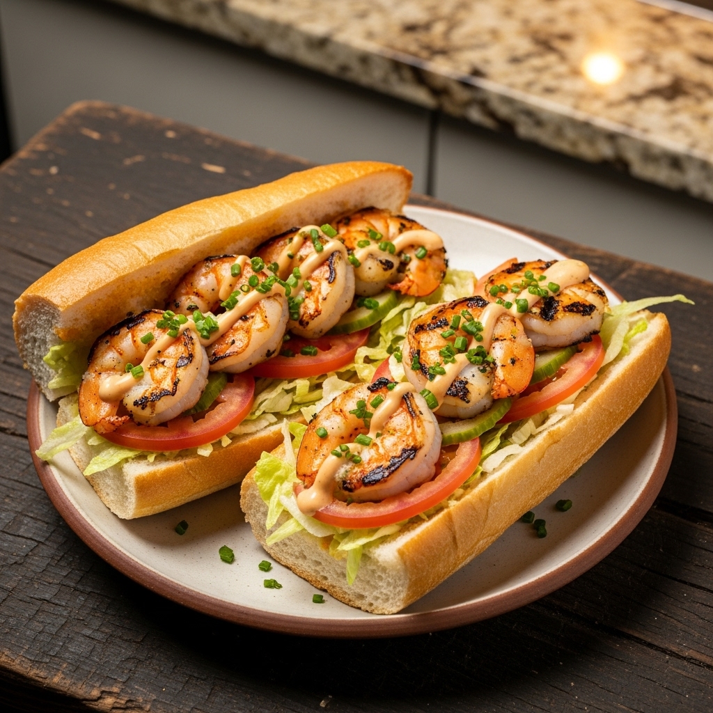 Smoky Grilled Shrimp Po’Boys