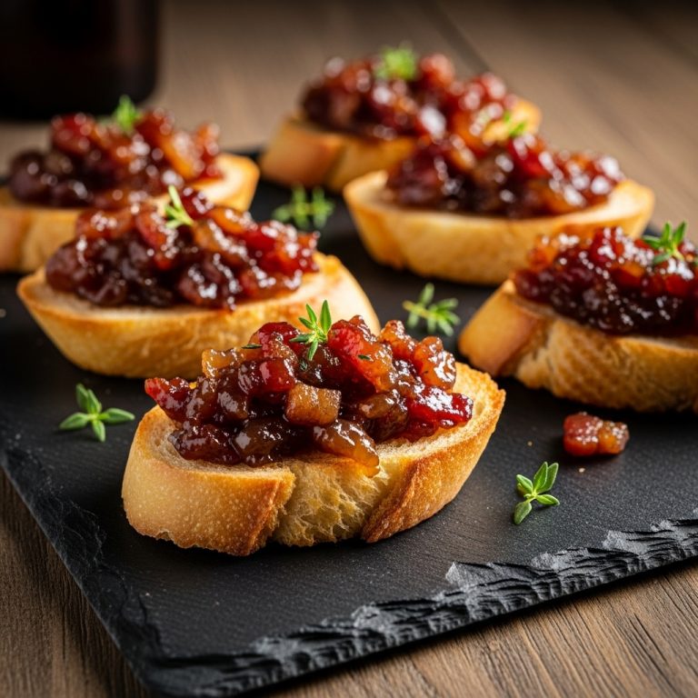 Smoky Maple Bacon Jam Crostini