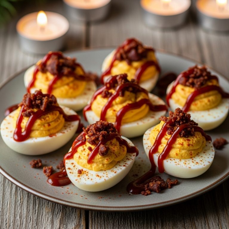 Smoky Memphis Barbecue Deviled Eggs with Bacon Crumble