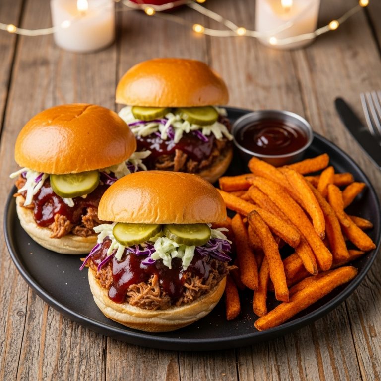 Smoky Memphis-Style BBQ Pork Sliders with Sweet Potato Fries