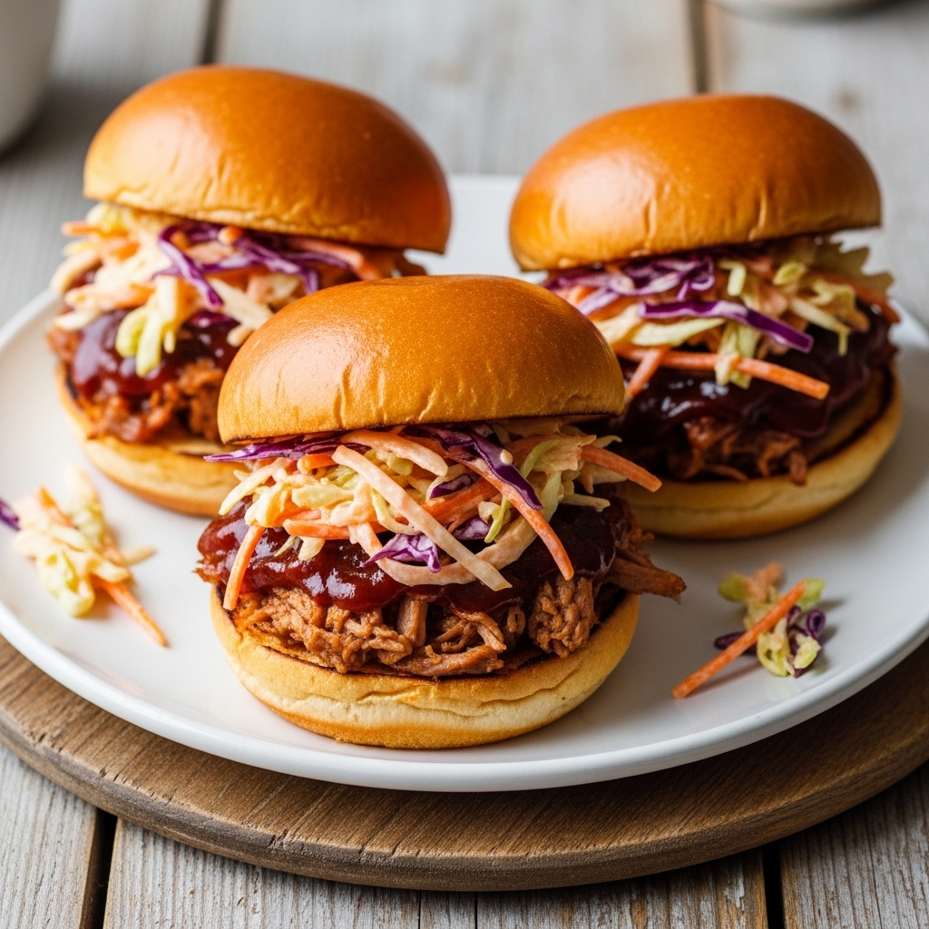 Smoky Memphis-Style Pulled Pork Sliders with Sweet & Spicy Coleslaw