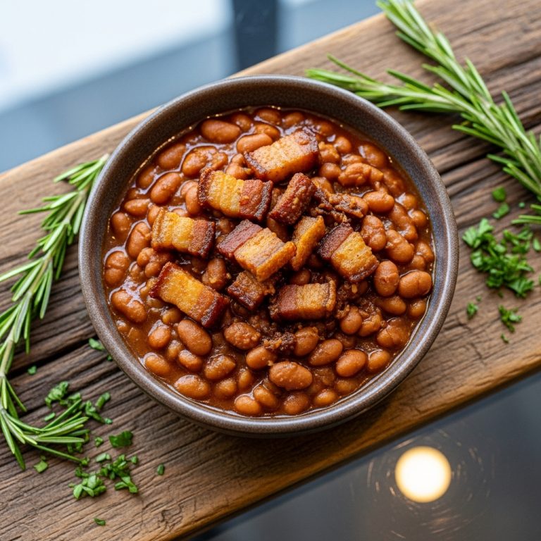 Smoky Mountain BBQ Baked Beans with Pork Belly Bits