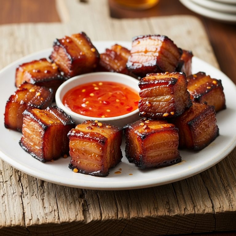 Smoky Pork Belly Bites with Sweet Chili Dipping Sauce