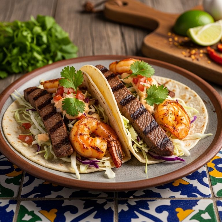 Smoky Sizzling Street-Food Surf & Turf Tacos