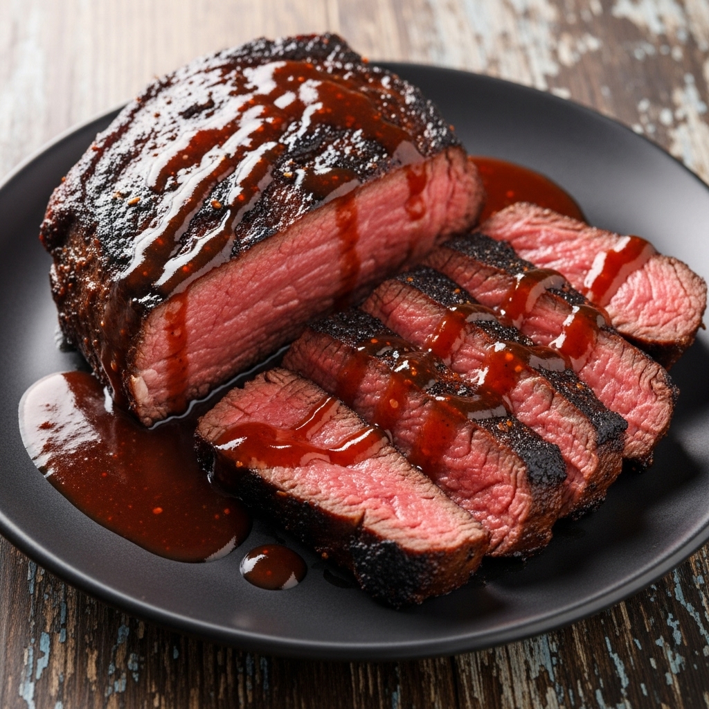 Smoky Southern BBQ Tri-Tip Steak with Spicy Red Wine Glaze