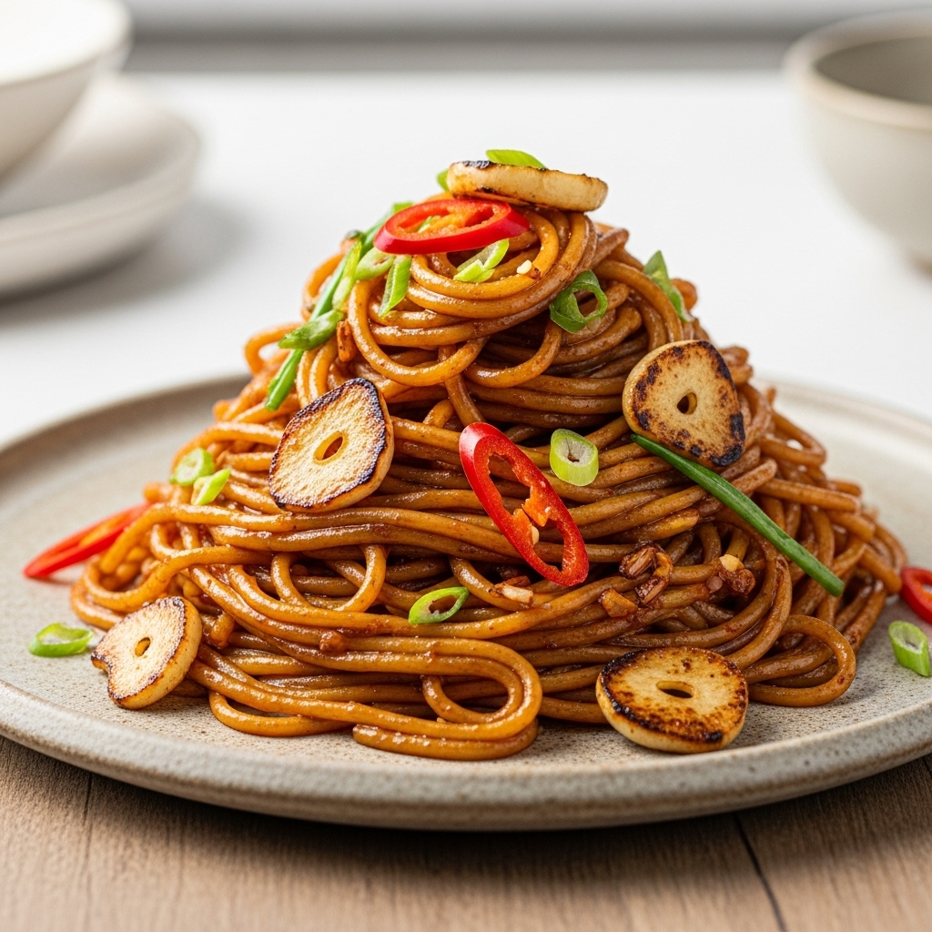 Smoky Spicy Garlic Noodles: A Street Food Fusion