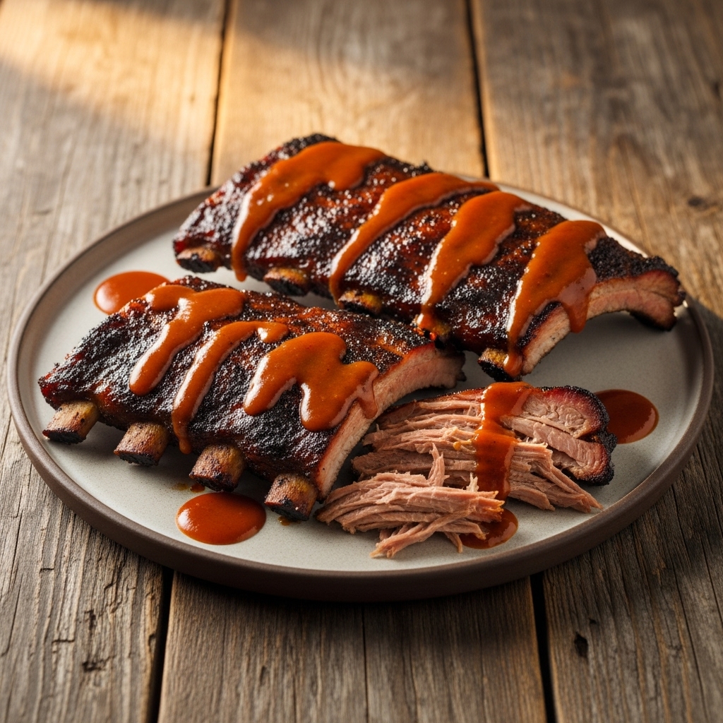 Smoky St. Louis Ribs with Spicy Mop Sauce
