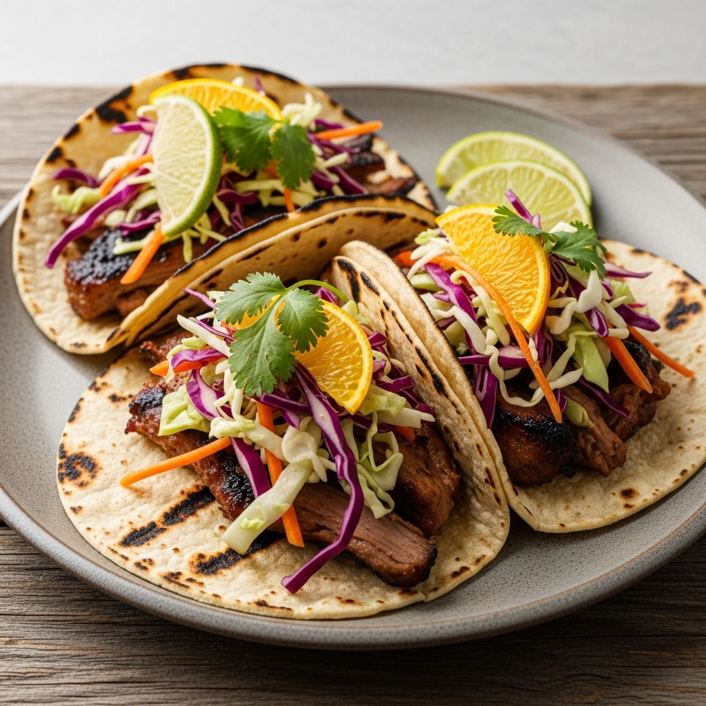 Smoky Street Tacos with Citrus-Lime Slaw