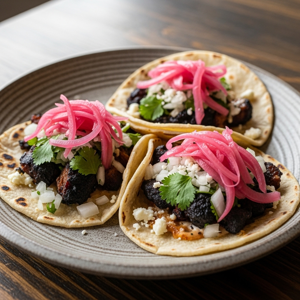Smoky Street Tacos with House-Made Pickled Onions