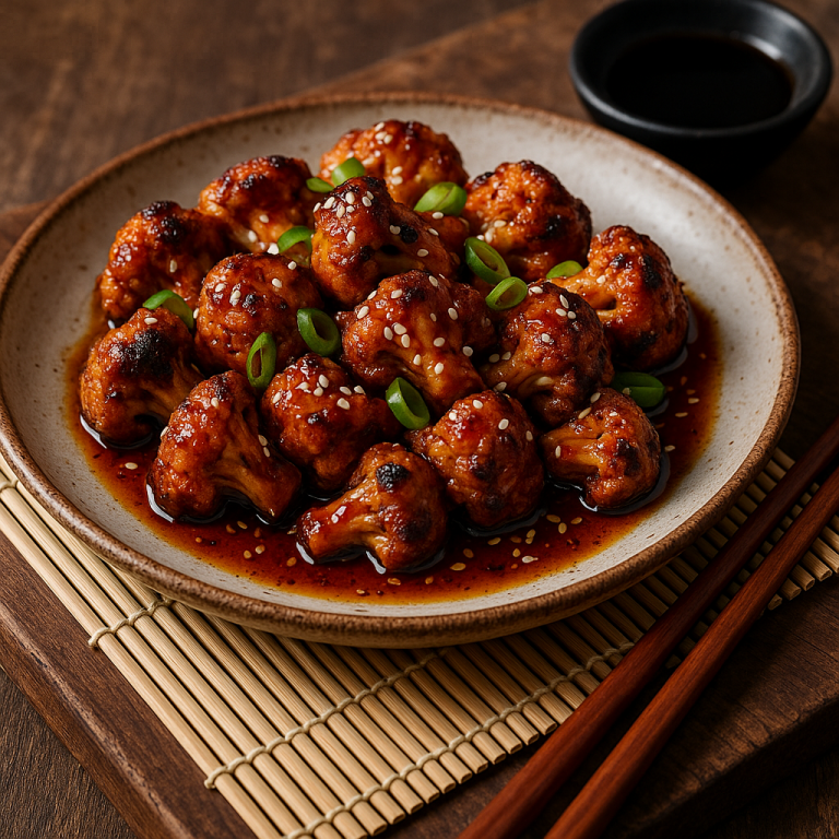 Smoky Szechuan Cauliflower Bites with Spicy Honey Glaze