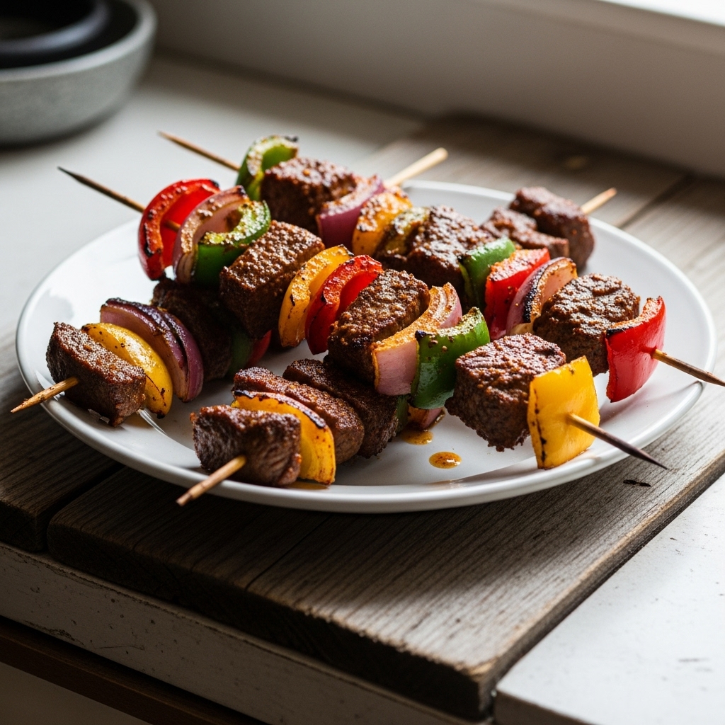 Smoky Tex-Mex Fajita Steak Skewers