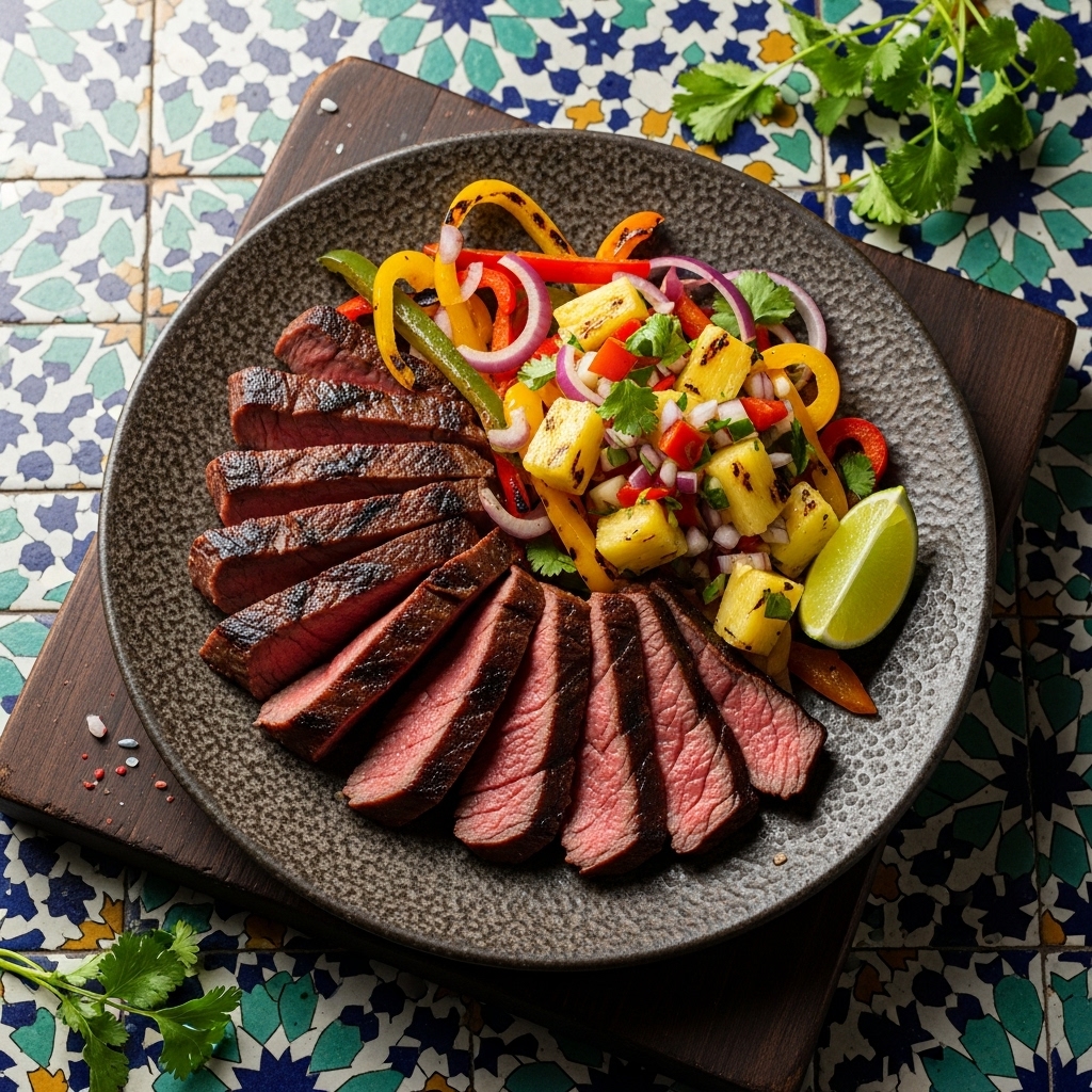 Smoky Texas Tri-Tip Fajitas with Grilled Pineapple Salsa