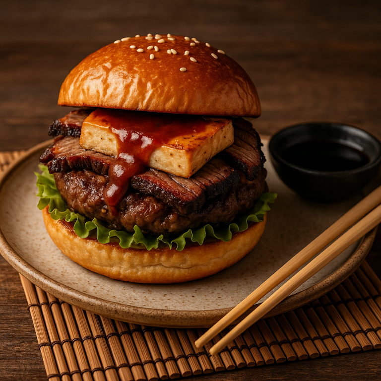 Smoky Texas Trinity BBQ Brisket Burger