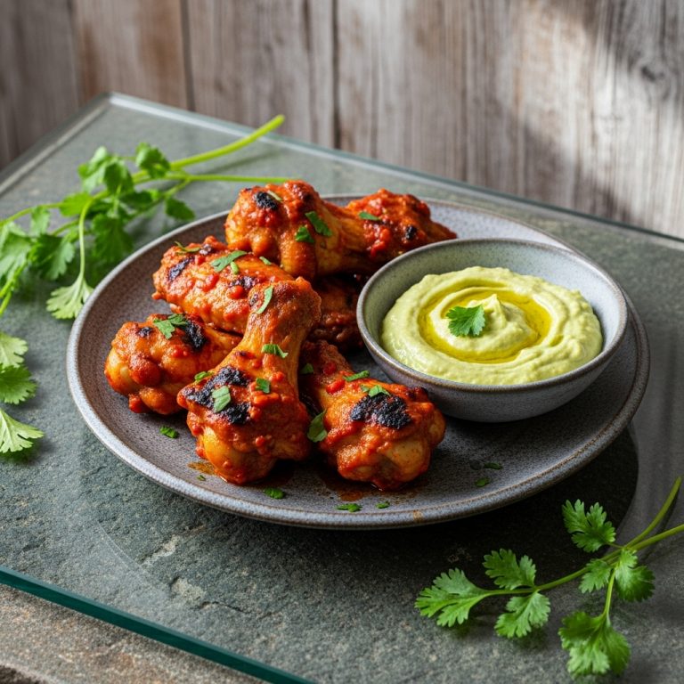 South African Style Peri-Peri Chicken Wings with Avocado Dip