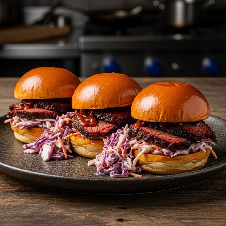 Southern Grill Lunch: BBQ Beef Brisket Sliders with Smoky Coleslaw