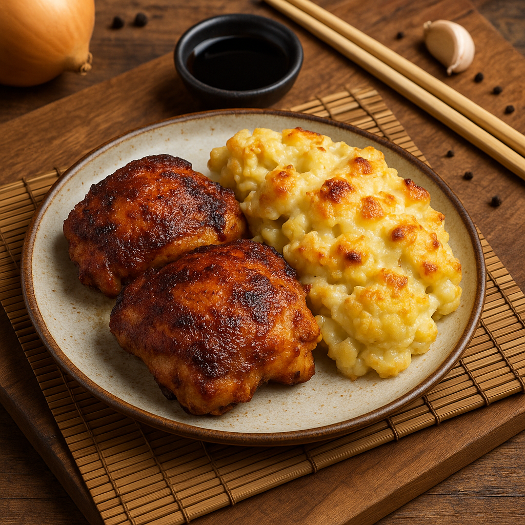 Southern Grill Lunch: Smoky Chicken Thighs & Cheesy Cauliflower Casserole