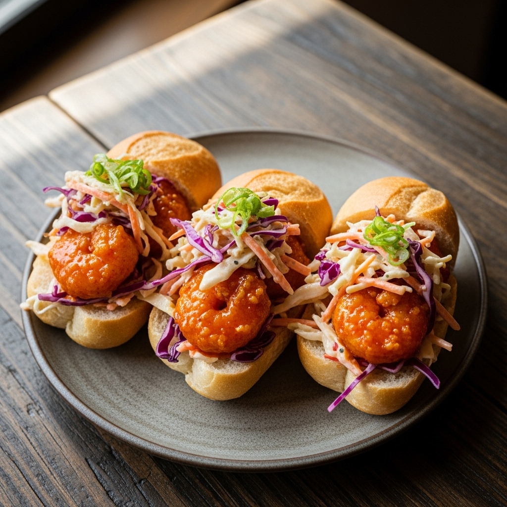 Southern Grill Snack: Firecracker Shrimp Po’Boys with Zesty Slaw