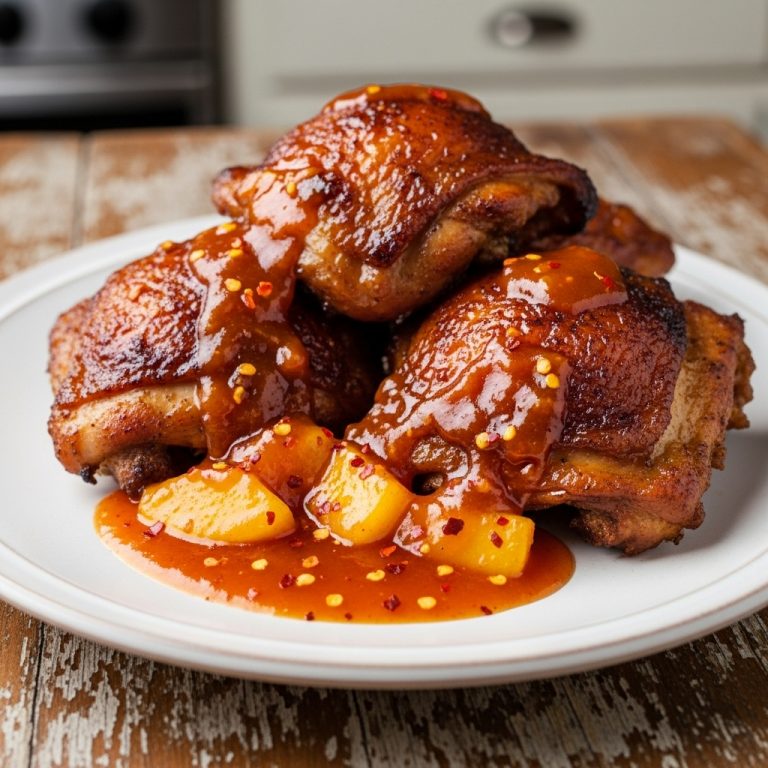 Southern Smoked Chicken Thighs with Spicy Peach BBQ Sauce