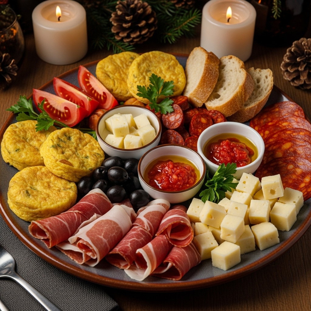 Spanish Breakfast Tapas Platter: A Delightful Morning Meal for Four