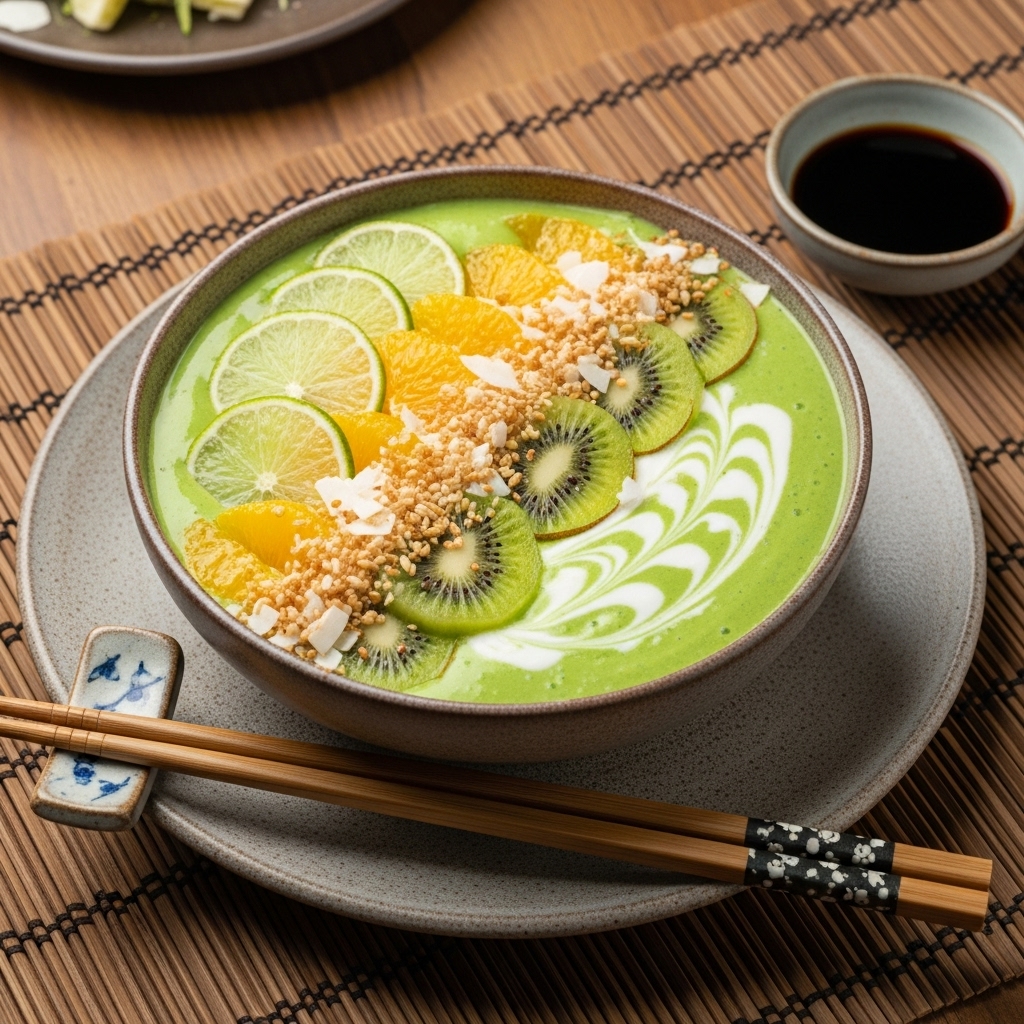 Sparkling Citrus Green Smoothie Bowl