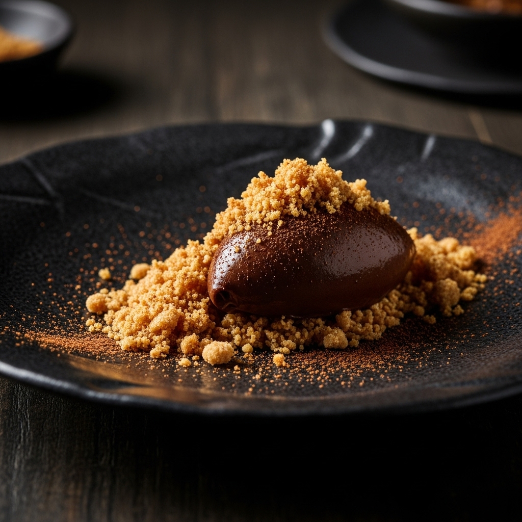 Spiced Chocolate Mousse with Coconut-Almond Crumble